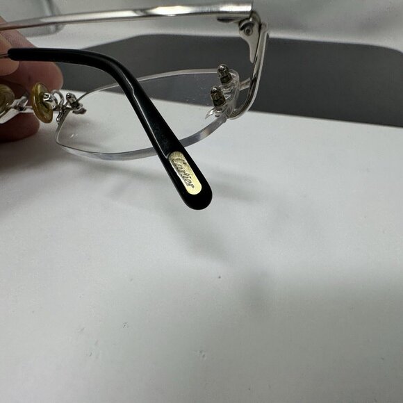Cartier rimless metal optical Eyeglasses Frame Shiny Silver - Picture 14 of 16